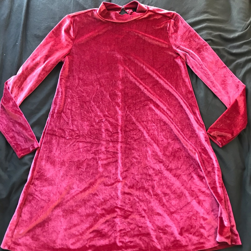 Pink velvet dress